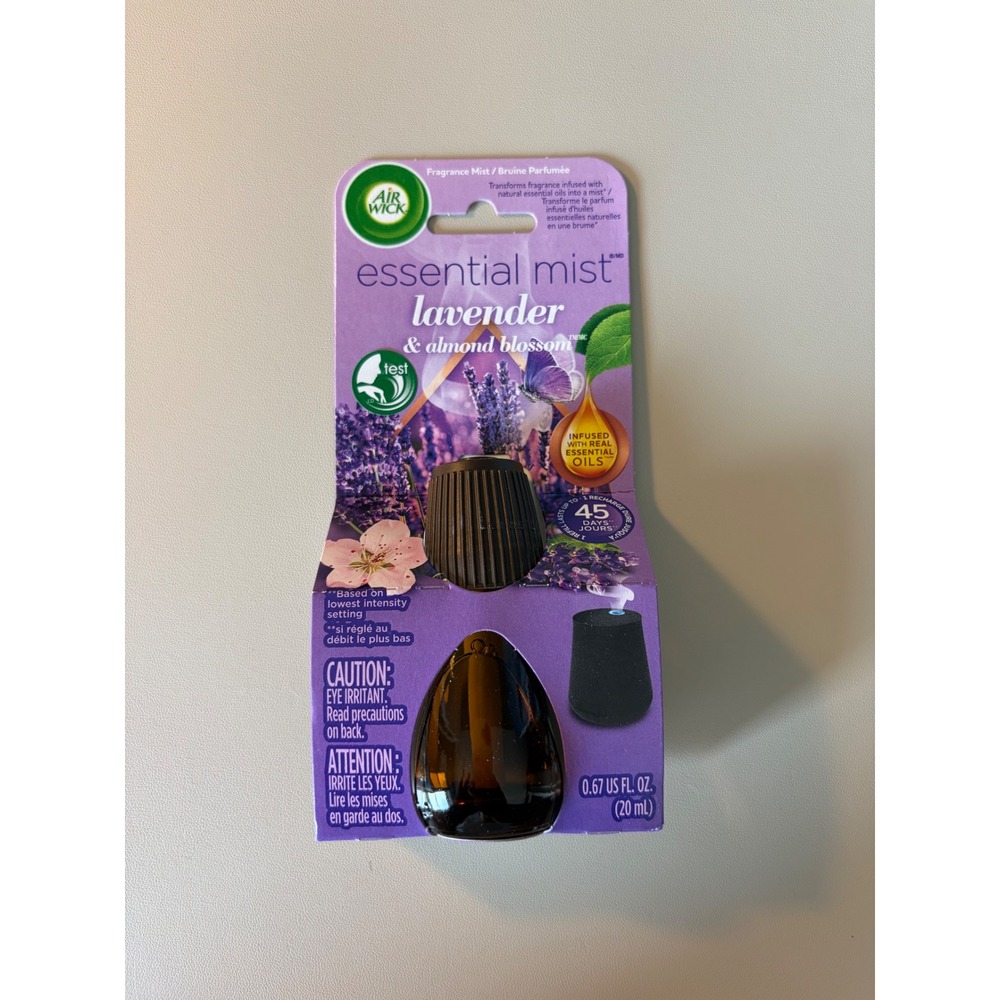 Air Wick Essential Mist Lavender & Almond Blossom Refill 0.67 fl oz 20ml New
